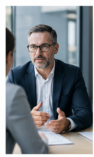 Restructuring adviser discussing debt options with an Australian company director